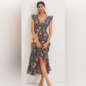 Anthropologie The Peregrine Midi Dress with Pockets Size Medium Fall Dress